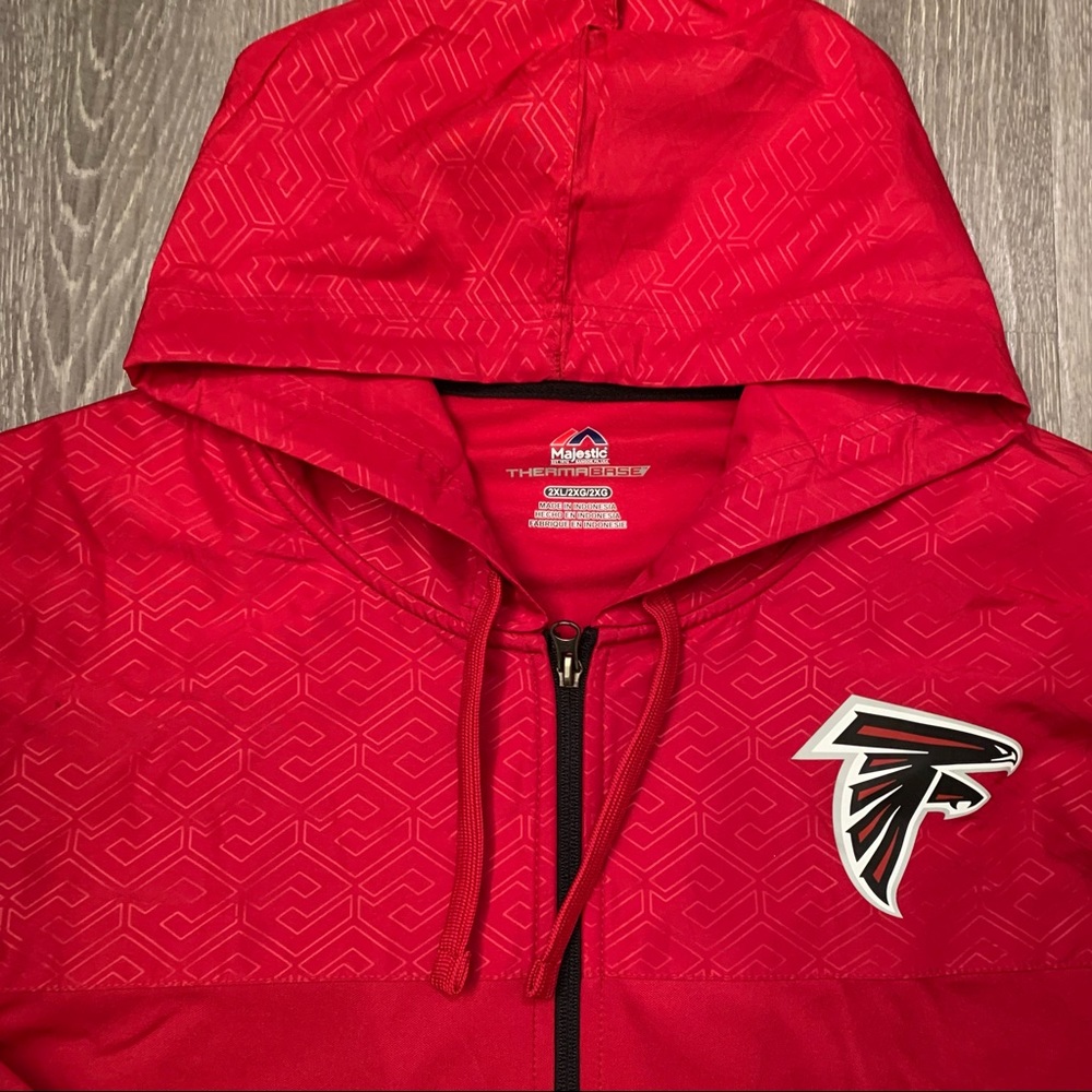 Atlanta Falcons NFL Majestic Therma Base Full-Zip Hoodie Men's Size 2XL - Picture 2 of 6